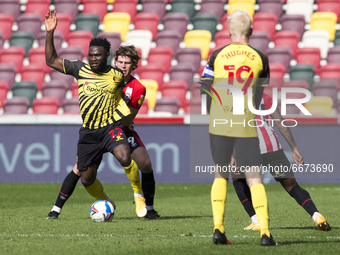  Isaac Success of Watford controls the ball during the Sky Bet Championship match between Brentford and Watford at the Brentford Community S...