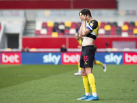  Craig Cathcart of Watford gestures during the Sky Bet Championship match between Brentford and Watford at the Brentford Community Stadium,...