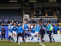  Peterborough United celebrate promotion to the Championship after the Sky Bet League 1 match between Peterborough and Lincoln City at Westo...