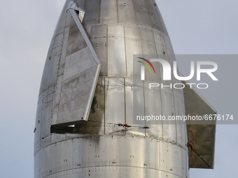 SpaceX Starship SN15 on the launch pad in Boca Chica, Texas on May 1st, 2021.  (