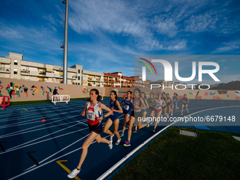 Athletes during the 10,000 meters race at the National Championships in the Mario Saverio Cozzoli stadium in Molfetta on May 2, 2021.
In Mo...