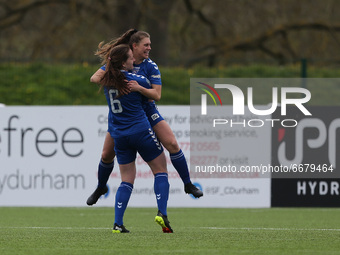  Molly SHARPE of Durham Women celebrates after scoring their second goal  during the FA Women's Championship match between Durham Women FC a...