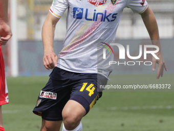Mariusz Stepinski of US Lecce in action during the  during the Serie B match between AC Monza and US Lecce at Stadio Brianteo on May 04, 202...