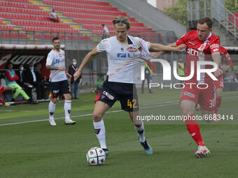 Morten Hjulmand of US Lecce in action during the  during the Serie B match between AC Monza and US Lecce at Stadio Brianteo on May 04, 2021...
