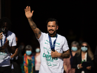 João Matos thanks to the  Supporters, on May 4, in Lisbon, Portugal.
The Futsal Team of Sporting Clube de Portugal  was received at the Lisb...
