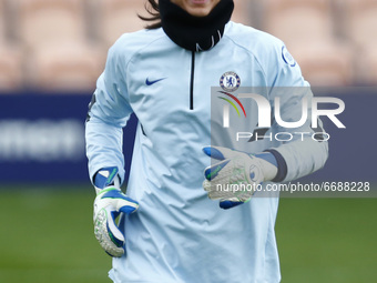 Chelsea Ladies Zecira Musovic during the pre-match warm-up  during  FA Women's Spur League betweenTottenham Hotspur and Chelsea  at The Hive...
