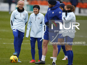 L-R Chelsea Ladies Pernille Harder and Chelsea Ladies Ji So Yun during  FA Women's Spur League betweenTottenham Hotspur and Chelsea  at The...