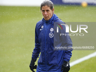 Assistant coach Denise Reddy of Chelsea during  FA Women's Spur League betweenTottenham Hotspur and Chelsea  at The Hive stadium , Barnet ,...
