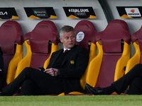 Ole Gunnar Solskjaer manager of Manchester United during the UEFA Europa League Semi-Final match between AS Roma and Manchester United at St...
