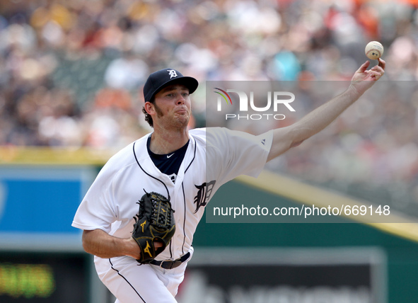Detroit Tigers starting pitcher Kyle Ryan delivers a pitch in the third inning of a baseball game against the Pittsburgh Pirates in Detroit,...