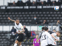 Colin Kazim-Richards of Derby County wins a header during the Sky Bet Championship match between Derby County and Sheffield Wednesday at Pri...