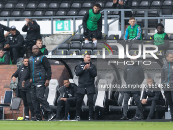  Darren Moore, Sheffield Wednesday manager, during the Sky Bet Championship match between Derby County and Sheffield Wednesday at Pride Park...