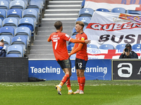  Kiernan Dewsbury-Hall of Luton town celebrates after scoring his team's first goal with Harry Cornick of Luton town during the Sky Bet Cham...