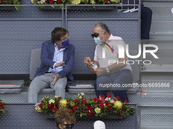 José Luis Martínez-Almeida attended the 2021 ATP Tour Madrid Open tennis match at the Caja Magica in Madrid on May 8, 2021 spain (