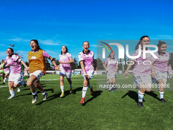 Players of Palermo Woman after the Serie C match between Palermo Women and Chieti Femminile, at the Pasqaulino Stadium in Palermo, Italy, on...