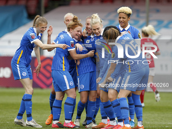  GOAL - Maya Le Tissier of Brighton and Hove Albion WFCcelebrates her goal during Barclays FA Women Super League match between Brighton and...