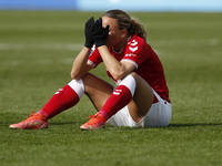  Ebony Salmon of Bristol City Women sits disconsolate at full time during Barclays FA Women Super League match between Brighton and Hove Alb...