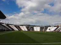 Empty stadium because of Covid during the soccer match between PAOK v Aris for the Play-off of Super League Greece, in Toumba stadium, Thess...