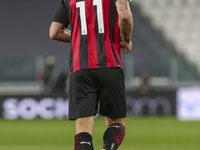 Zlatan Ibrahimovic of AC Milan during the Serie A match between Juventus FC and AC Milan at Allianz Stadium on May 09, 2021 in Turin, Italy....