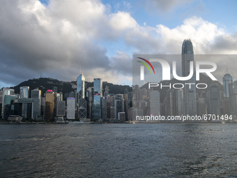 A General view showing the Hong Kong City Skyline in Hong Kong, Monday, May 10, 2021. (
