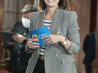 Tamara Falco during the presentation of the book 