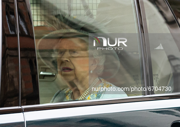  HM Queen Elizabeth II arrives at Westminster for the state opening of Parliament on Tuesday 11th May 2021.  