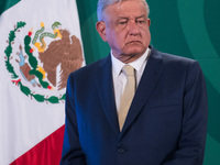 Mexico’s President Andres Manuel Lopez Obrador speaks during Daily briefing conference at National Palace on May 10, 2021 in Mexico City, Me...
