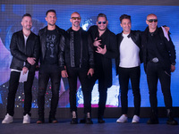(L-R) Chumel Torres, Hugo de la Barreda, Tono Beltranena, Alan Ibarra, Ari Borovoy, Elias Cervantes  pose for photos during 90’s Pop Tour pr...