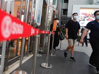 People wearing face masks seen at tourist hotspots, as Taiwan has tightened restrictions on gatherings and larg scale activities after repor...