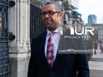 James Cleverly departs Parliament on 11th May 2021 in London, UK, after the Queens Speech. (
