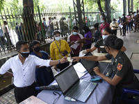 Sri Lankan military personals doing  administrative work Chinese -Sinopharm vaccination center in Colombo, Sri Lanka May 12, 2021
 (
