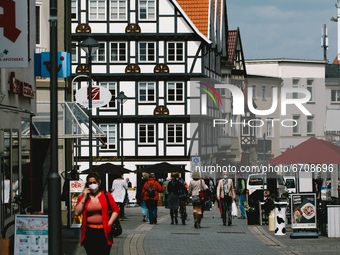 general view of Soest, Germany on May 12, 2021 as Soest and Lippstadt are two the first model cities to be selected in North Rhine Westphali...