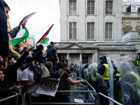 Police clash with protesters outside Israel Embassy in London, Britain, 15 May 2021. The rally took place in protest against Israeli air rai...