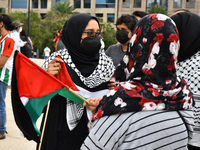 Pro-Palestine protesters joined at  Monument of Revolution in protest of the Israeli military strikes on Gaza,  that has left at least 140 p...