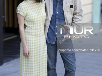 actress Bruna Cusi and actor Ricardo Gomez attend 'Mia y Moi' photocall at Embajadores Cinema on May 18, 2021 in Madrid, Spain.  (
