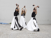 Dancers from the Rajatabla dance company participate in the premiere of the show 'Anemoi', by the Rajatabla Danza company, in the Lavapies s...