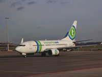 Transavia Airlines Boeing 737-7K2(WL) airplane at Amsterdam Airport Schiphol in Amsterdam, Netherlands. (