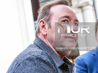 The actor Kevin Spacey visits Turin, Italy on June 1, 2021 where he is among the protagonists of the Italian film ''The man who drew God'',...