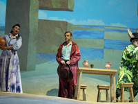 actors during a moment of the performance of the opera 