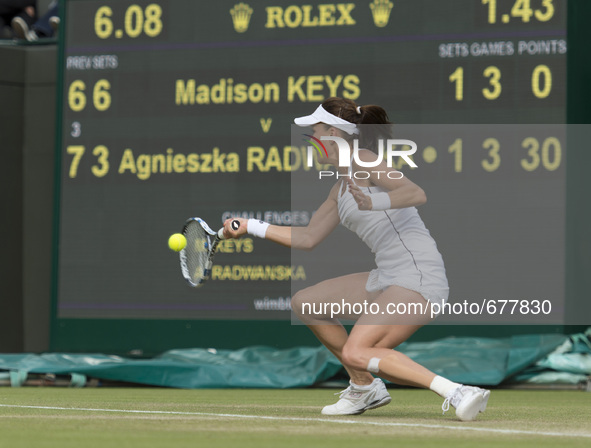 07.07.2015. The Wimbledon Tennis Championships 2015 held at The All England Lawn Tennis and Croquet Club, London, England, UK.

Agnieszka...