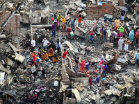 At least 500 shanties were gutted as a slum in Mohakhali area in Dhaka, Bangladesh, caught fire on June 7, 2021.The fire started at Mohakhal...