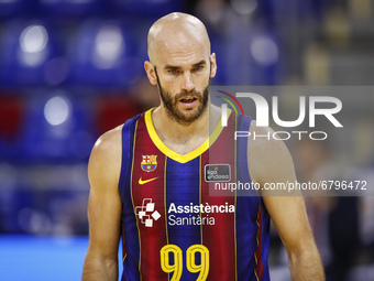 99 Nick Calathes of FC Barcelona during the Liga ACB playoff 3rd match of the semi final between FC Barcelona and Lenovo Tenerife at Palau B...