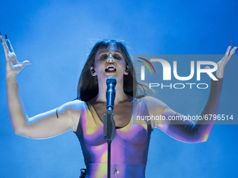 Argentine singer Nathy Peluso during a performance at the Noches de Botanico festival in Madrid, Spain on June 11, 2021. (