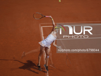 Russia's Anastasia Pavlyuchenkova returns the ball to Czech Republic's Barbora Krejcikova during their women's singles final tennis match on...