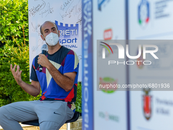 Davide Re  during the Padel Solidarity at the Rieti Sport Festival, in Rieti, Italy, on June 13, 2021. (