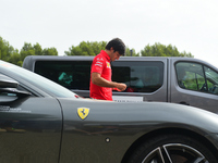 Carlos Sainz of Scuderia Mission Winnow Ferrari  arrive before race of French GP in Paul Ricard Circuit in Le Castelett, Provence-Alpes-Côte...
