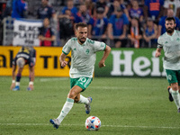 Colorado’s Nicolas Benezet moves the ball upfield during a MLS soccer match between FC Cincinnati and the Colorado Rapids that ended in a 2-...