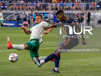 Players compete for the ball during a MLS soccer match between FC Cincinnati and the Colorado Rapids that ended in a 2-0 Colorado win at TQL...