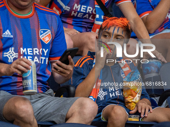 An FC Cincinnati fan is seen during a MLS soccer match between FC Cincinnati and the Colorado Rapids that ended in a 2-0 Colorado win at TQL...