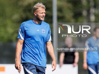 Paulus Arajuuri of Finland during a Finland national team training session ahead of their UEFA Euro 2020 match against Belgium on June 20, 2...